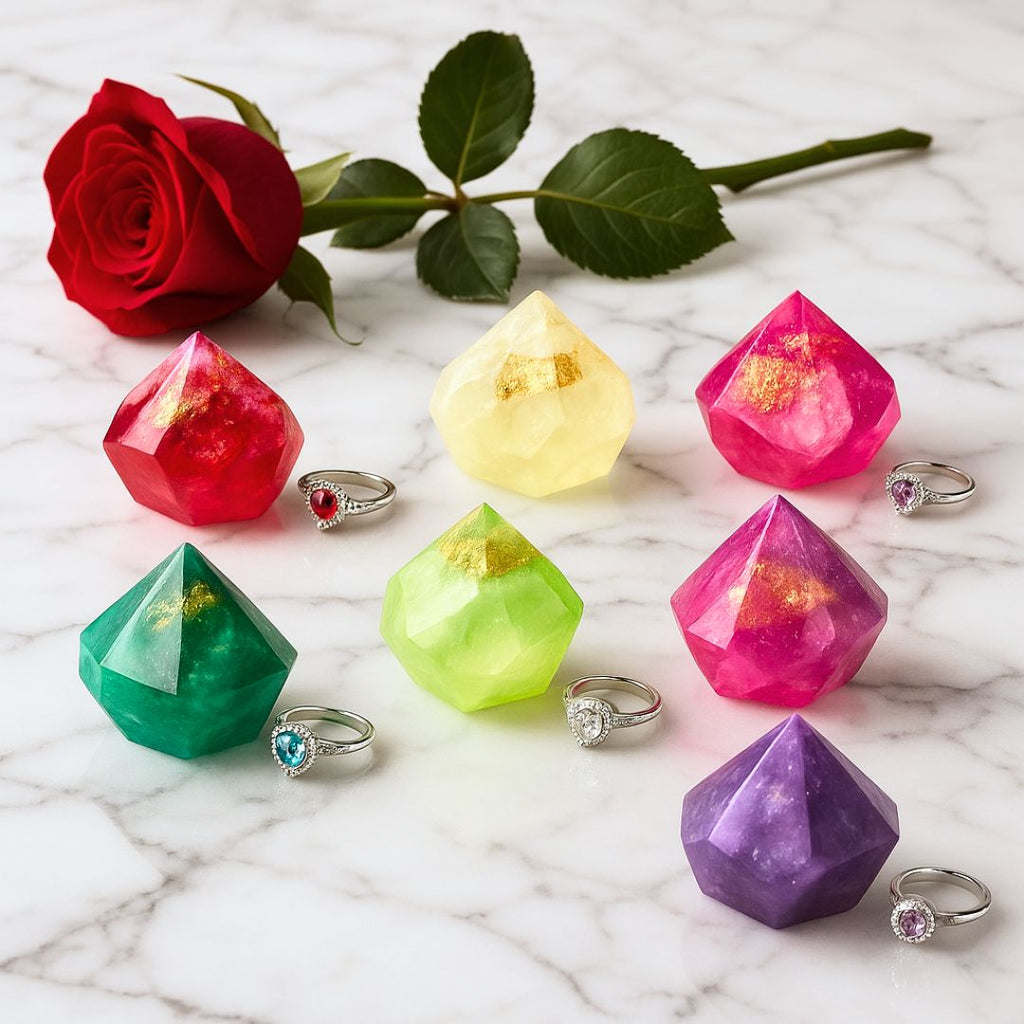 Rose Quartz Birthstone Gem Soap with Hidden Silver Ring